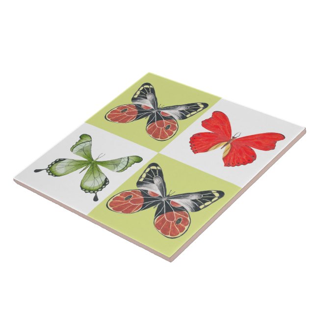 Carreau Papillons sur une Carrelage en céramique ( 6 ) (Côté)