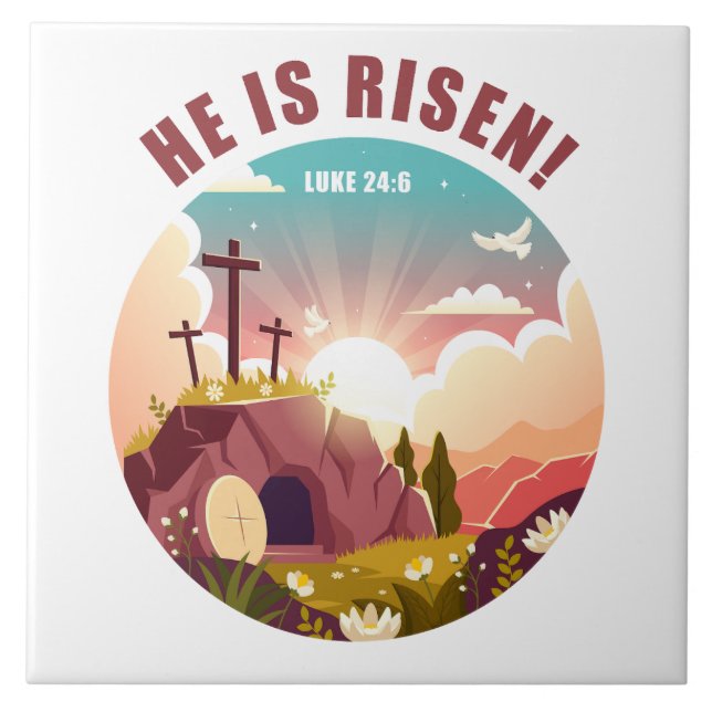 Carreau Pâque chrétienne inspirant Jésus de Pâques (Devant)