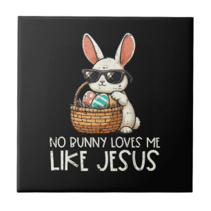 Carreau Pâques aucun lapin ne m'aime comme Jésus chrétien