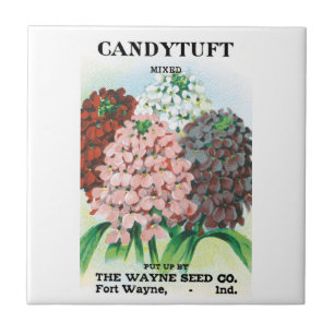 Carreau Paquet de semences vintage, Fleurs de jardin Candy