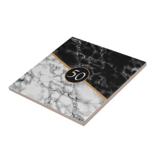 Carreau Par année Carrelage en céramique Faux Marbre noir 