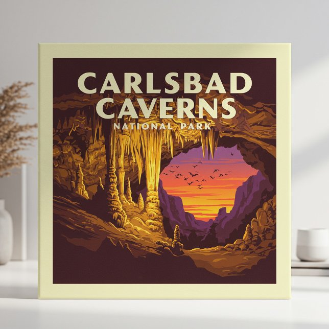 Carreau Parc national des Cavernes de Carlsbad vintages (Créateur téléchargé)