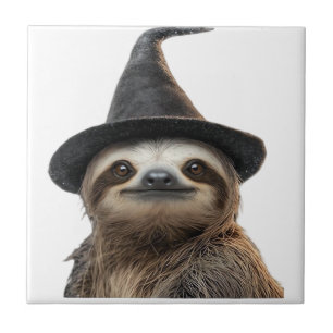 Carreau Paresseux portant un chapeau de sorcière d'Hallowe