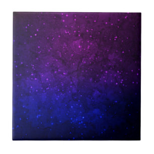 Carreau Parmi les étoiles dans la Galaxie bleue et violett