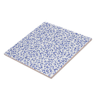 Carreau Parties scintillant bleu blanc Poster de animal l