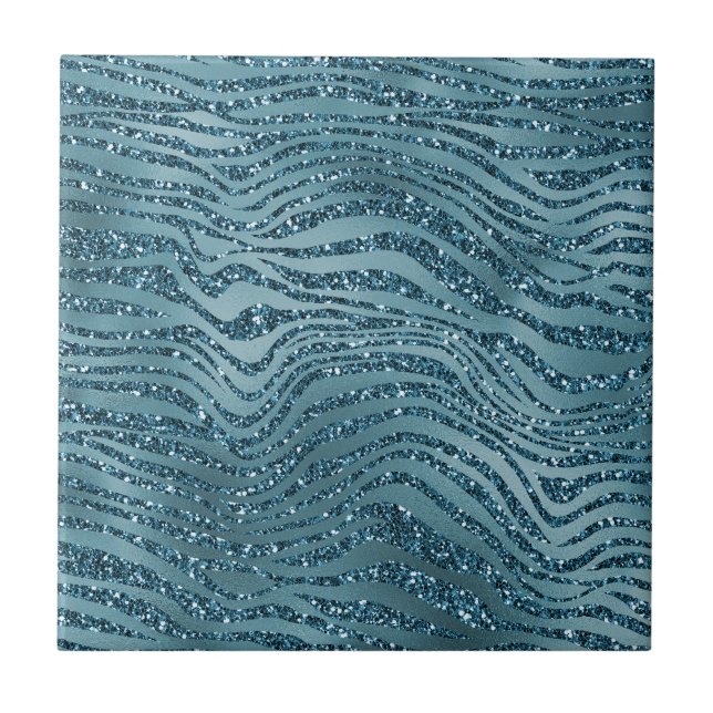 Carreau Parties scintillant bleu Turquoise turquoise Zebra (Devant)