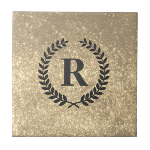 Carreau Parties scintillant D'Or Avec Monogramme