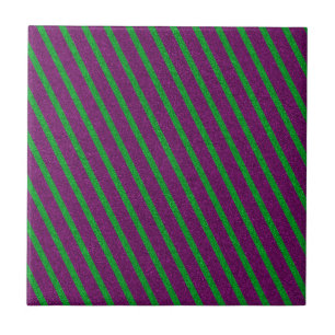 Carreau Parties scintillant Green & Purple Stripes