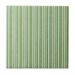 Carreau Parties scintillant Green Stripes