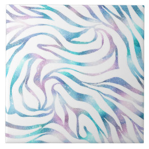 Carreau Parties scintillant moderne bleu violet Glam Zebra