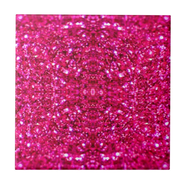 Carreau parties scintillant rose chaud (Devant)