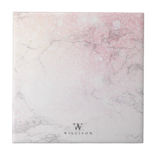 Carreau Parties scintillant rose en marbre personnalisée