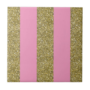 Carreau Parties scintillant rose et or
