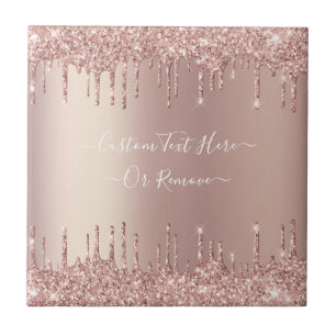 Carreau Parties scintillant rose Gold Blush Éclats Texte p
