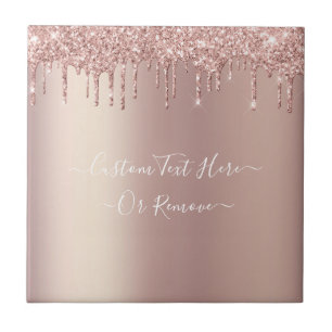 Carreau Parties scintillant rose Gold Blush - Votre texte