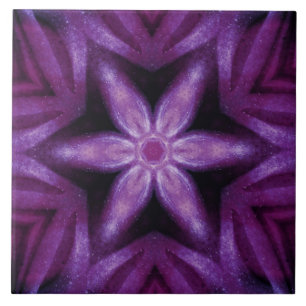 Carreau Parties scintillant violette Coeur et Fleur Motif 