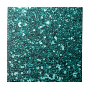 Carreau Parties scintillantes turquoises chics de Faux