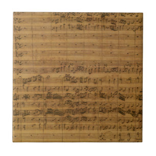 Carreau Partition de musique vintage par Johann Sebastian 