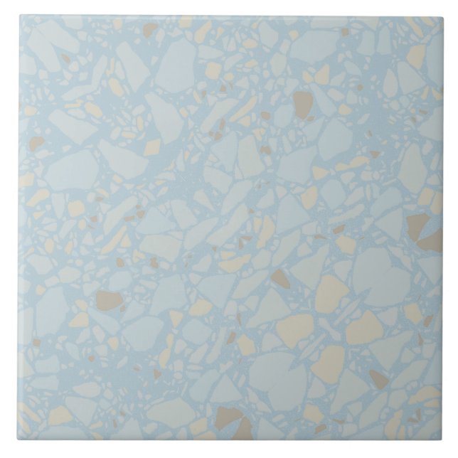 Carreau Pastel bleu clair moderne simple effet terrazzo (Devant)