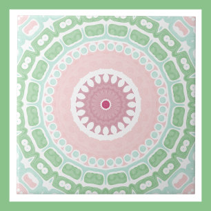Carreau Pastel Pink et Green Mandala