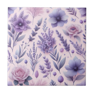 Carreau Pastel Purple Fleur de lavande esthétique