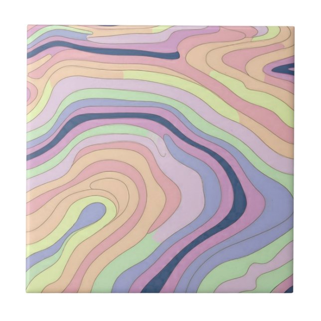 Carreau Pastel Rainbow contour motif grand (Devant)