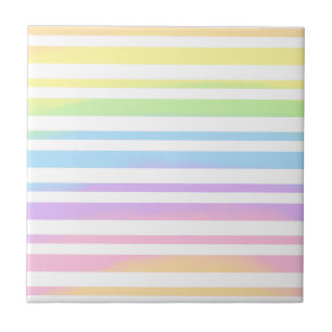 Carreau Pastel Rainbow Stripes Blur Art Design Abstrait