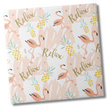 Pastel Tropical Pink Flamingo Motif