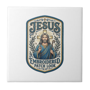 Carreau Patch brodé Jésus Regardez Patch brodé Jésus