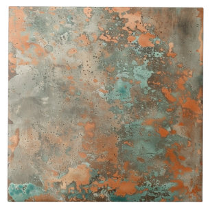Carreau Patina de cuivre métallique rustique