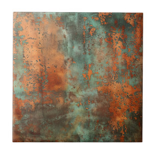 Carreau Patina de cuivre métallique rustique