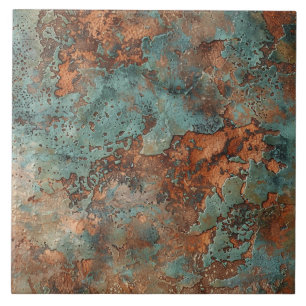 Carreau Patina de cuivre métallique rustique