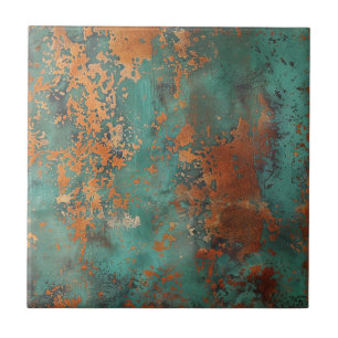 Carreau Patina de cuivre métallique rustique