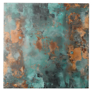 Carreau Patina de cuivre métallique rustique