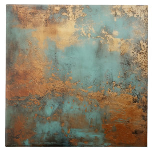 Carreau Patina de cuivre métallique rustique