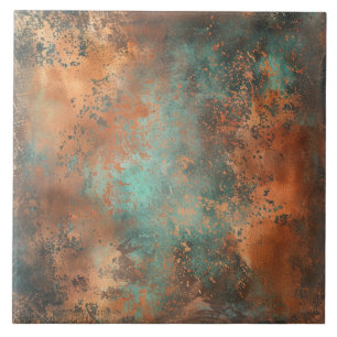 Carreau Patina de cuivre métallique rustique