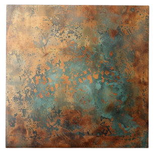 Carreau Patina de cuivre métallique rustique