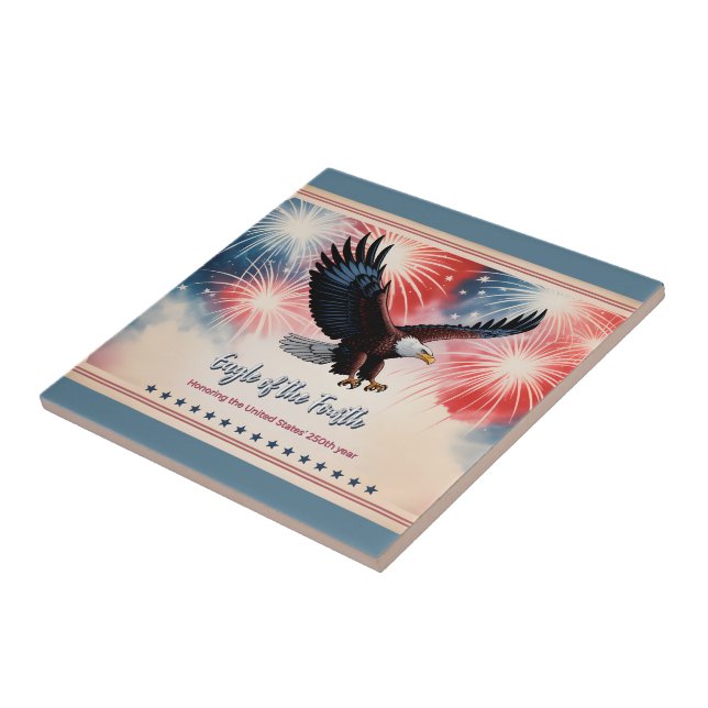 Carreau Patriotic Eagle Fireworks 1776–2026 US Keepsake (Côté)