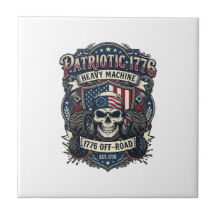 Carreau Patriotique 1776 Hors Route Crâne Monster Truck Lo