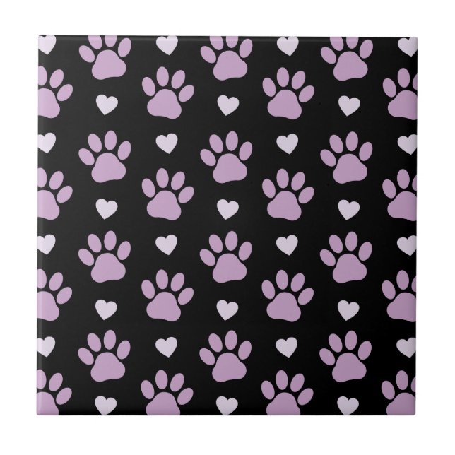 Carreau Pattern of paws, Dog paws, Lilac paws, Hearts (Devant)