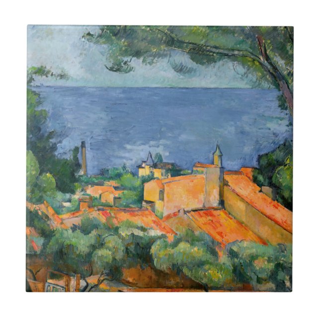 Carreau Paul Cezanne - Estaque aux toits rouges (Devant)