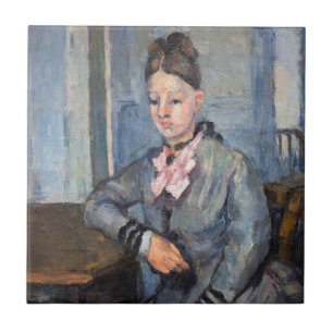 Carreau Paul Cezanne - Madame Cezanne Leaning sur une tabl