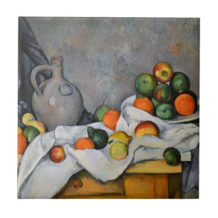 Carreau Paul Cezanne - Rideau, bol de jug et de fruits