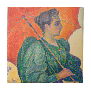 Carreau Paul Signac - Femme avec un parasol