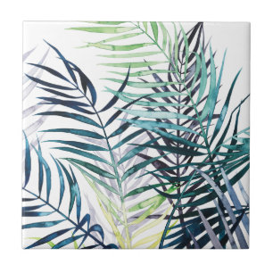 Carreau Paumes crépusculaires - feuille tropical