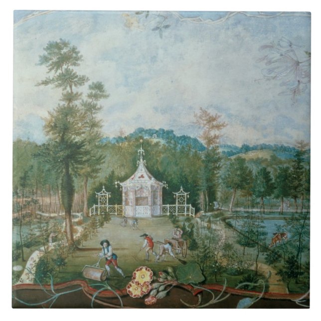 Carreau Pavillon chinois dans un jardin anglais, 18ème siè (Devant)