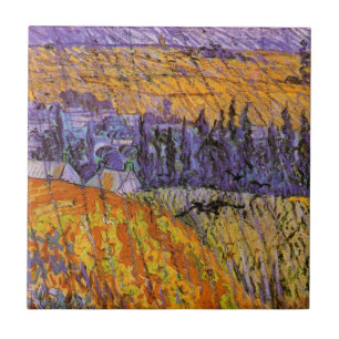 Carreau Paysage à Auvers sous la pluie de Vincent van Gogh