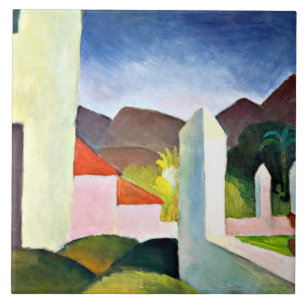 Carreau Paysage africain, art abstrait par August Macke