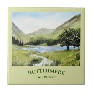 Carreau Paysage aquarelle Peinture du lac Buttermere