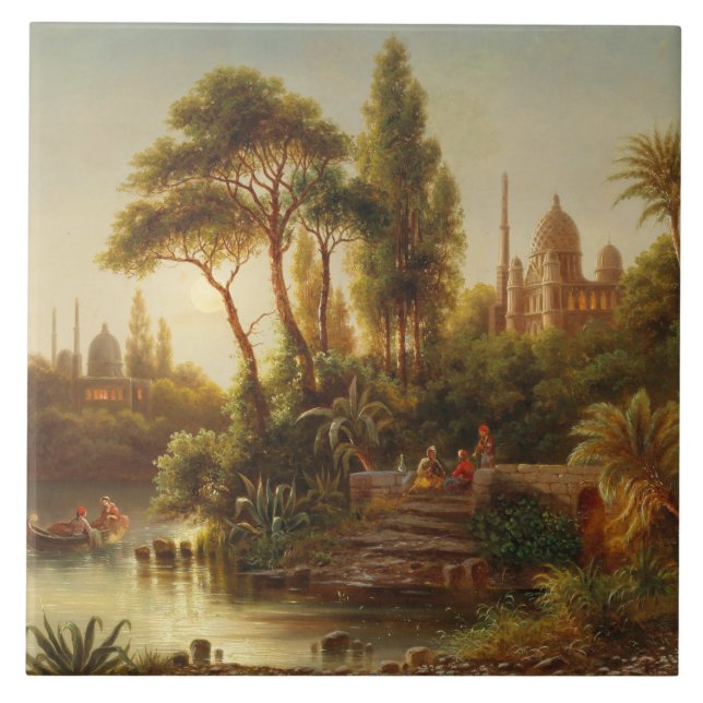 Carreau Paysage asiatique dans la lumière du soir (Sunset  (Devant)
